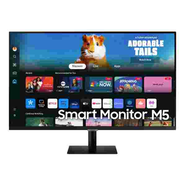 Samsung-m5-fhd-smart-monitor-with-smart-tv-experience-ls27dm500ewxxl-black-27-inchs-Front-View SAMSUNG MONITOR SMART 27" FHD (1,920 X 1,080), CON CONTROL REMOTO - Imagen 1