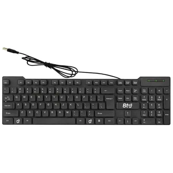 BTO Teclado USB con cable, 104 teclas con almohadilla numérica, antiderrames y a prueba de polvo, diseño delgado - Imagen 1