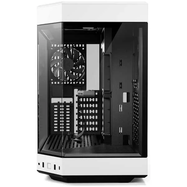 HYTE Y60 - Carcasa para juegos de computadora ATX de cristal templado panorámico de doble cámara con cable vertical PCIE 4.0 - Imagen 2