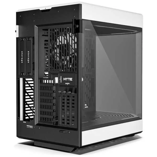 HYTE Y60 - Carcasa para juegos de computadora ATX de cristal templado panorámico de doble cámara con cable vertical PCIE 4.0 - Imagen 4
