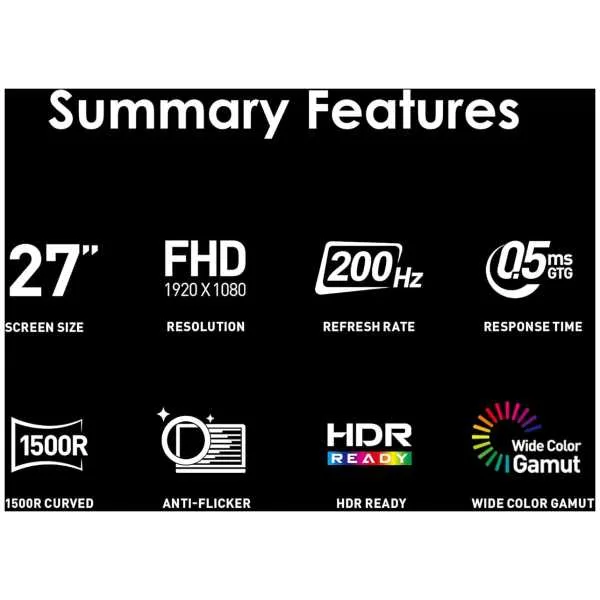 Monitor MSI MAG 276CF E20 | 27" pulg. | Full HD (1920x1080) | Gaming | 200Hz - Imagen 2
