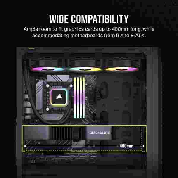 Corsair 480T RGB | Mid Tower | Cristal templado | 3 Ventiladores AR120 RGB | USB 3.0 - Imagen 4