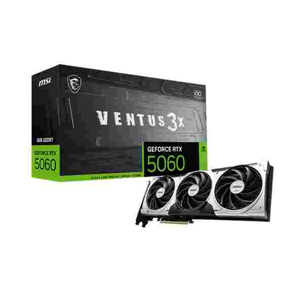 TARJETA DE VIDEO MSI GEFORCE RTX 5060 8G VENTUS 3X OC, PCI EXPRESS GEN 5, 3840 MHZ, 8GB GDDR7 - Imagen 1