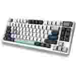 TECLADO MSI FORGE GK600 TKL W SKY US, WIRELESS 2.4 GHZ, SWITCHES MECANICO LINEAL, CABLE 1.8M (USB 2.0), LED RGB, IDIOMA INGLES, COLOR GRIS/AZUL