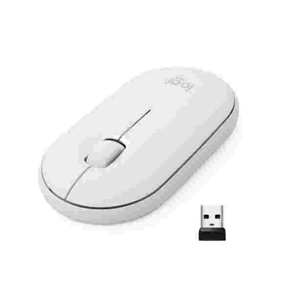 Logitech M350s Pebble | Mouse Inalámbrico Bluetooth | Óptico | Ultra Delgado | Off-White - Imagen 3