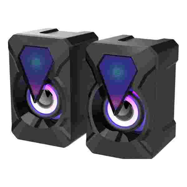 Myo Mini-Speaker 2.0 | Bocina USB | Conexión 3.5 mm | LED | Control de luz y volumen | Negro - Imagen 1