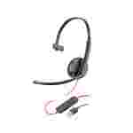 Audífono con Micrófono POLY Blackwire 3210 | Monaural | USB-C + Adaptador USB-A | Cancelación de Ruido | 8X214A6
