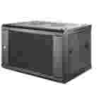 Gabinete de Pared Agiler 9U | 19” | 600 x 550 mm | Puerta de Cristal Templado con Cerradura | Negro