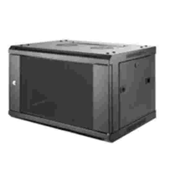 Gabinete_de_Pared_Agiler_9U Gabinete de Pared Agiler 9U | 19” | 600 x 550 mm | Puerta de Cristal Templado con Cerradura | Negro - Imagen 1