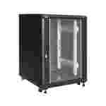 Gabinete de Piso Agiler 15U | 19" 600x600 | Cristal Templado | Black