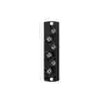 Placa Adaptadora Leviton OPT-X | Multimodo y Monomodo | ST Simple Metálico | 6 Fibras | Negra