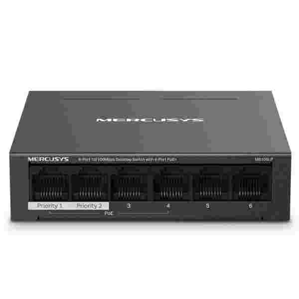Switch 6 Puertos TP-Link Mercusys MS106LP | 4 Puertos PoE+ | 10/100 Mbps | Desktop - Imagen 1