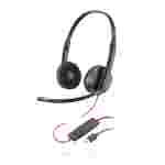 Audífono con Micrófono POLY Blackwire 3220 | Binaural | USB-C + Adaptador USB-A | Cancelación de Ruido | 8X228A6
