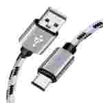 Cable Lightning ChargeWorx FLX | 3 FT (0.9m) | Plateado | Acabado Metálico | Carga y Sincronización