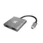 Adaptador Xtech USB-C a Dual HDMI | 2 Puertos HDMI | 4K UHD | Gris (XTC-548)