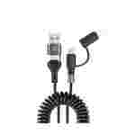 Cable Argom 4 en 1 | USB-A + USB-C a USB-C + Lightning | 60W PD | 5 Pies (1.5m) | Negro