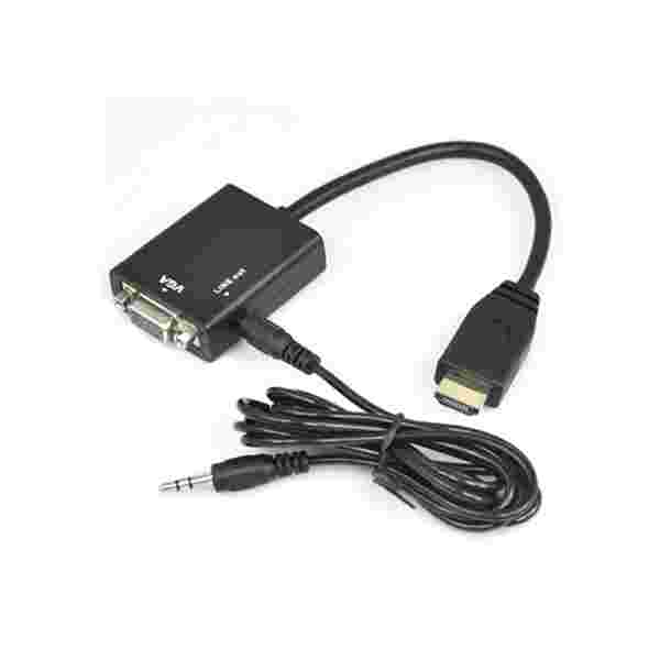 Cable Convertidor Agiler | Mini HDMI a VGA | Con Salida de Audio | Negro (AGI-1894) - Imagen 1