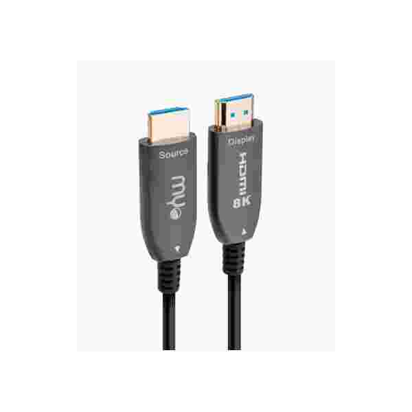 Cable HDMI 8K Myo Optical HDMI 2.1 25 Pies (7.6m) Negro (MYO-H25-8K) Cable HDMI 8K Myo Optical | HDMI 2.1 | 25 Pies (7.6m) | Negro (MYO-H25-8K) - Imagen 1