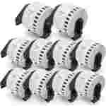 Rollo de Etiquetas Continuo Betckey | Compatible con Brother DK-2223 | Paquete de 10 Unidades