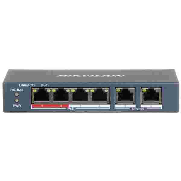 SWITCH 4 PUERTOS HIKVISION No Administrable 10_100 Mbps PoE Especial para CCTV SWITCH 4 PUERTOS HIKVISION | No Administrable | 10/100 Mbps | PoE | Especial para CCTV - Imagen 1
